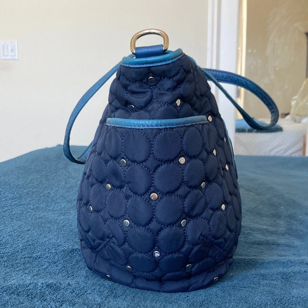 Rebecca Minkoff studded quilted Marissa Diaper / Weekender bag in Navy
